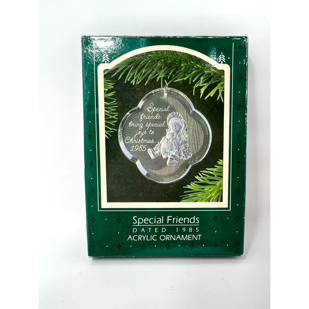 Hallmark Ornament Clear Acrylic EXCELLENT 1985 Special Friends QX372-5